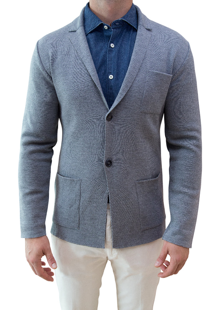 MARK MIDOR BLAZER IN LANA MERINO 100% COLORE GRIGIO