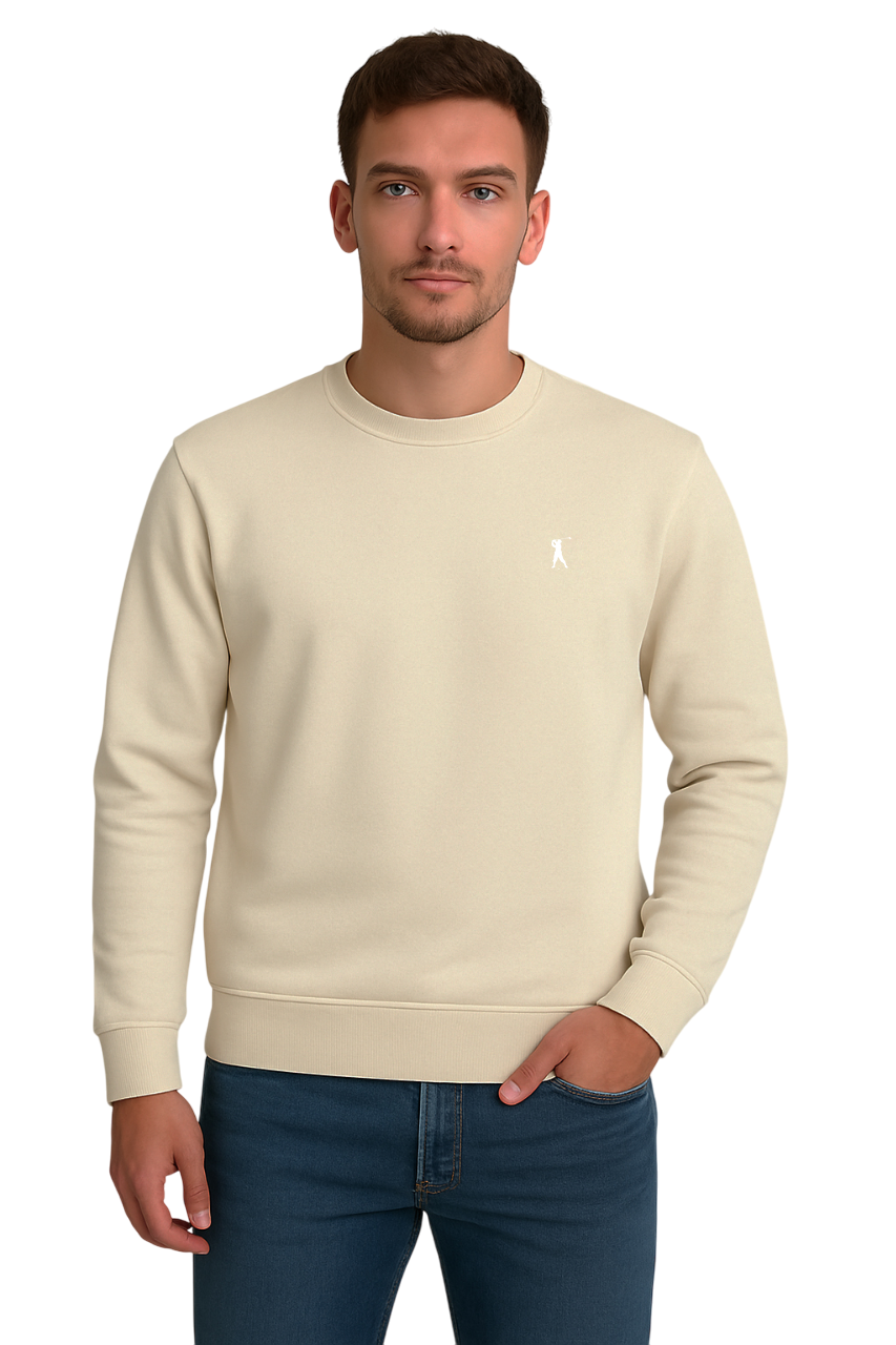 MARK MIDOR FELPA GIROCOLLO 100% COTONE COL AVORIO