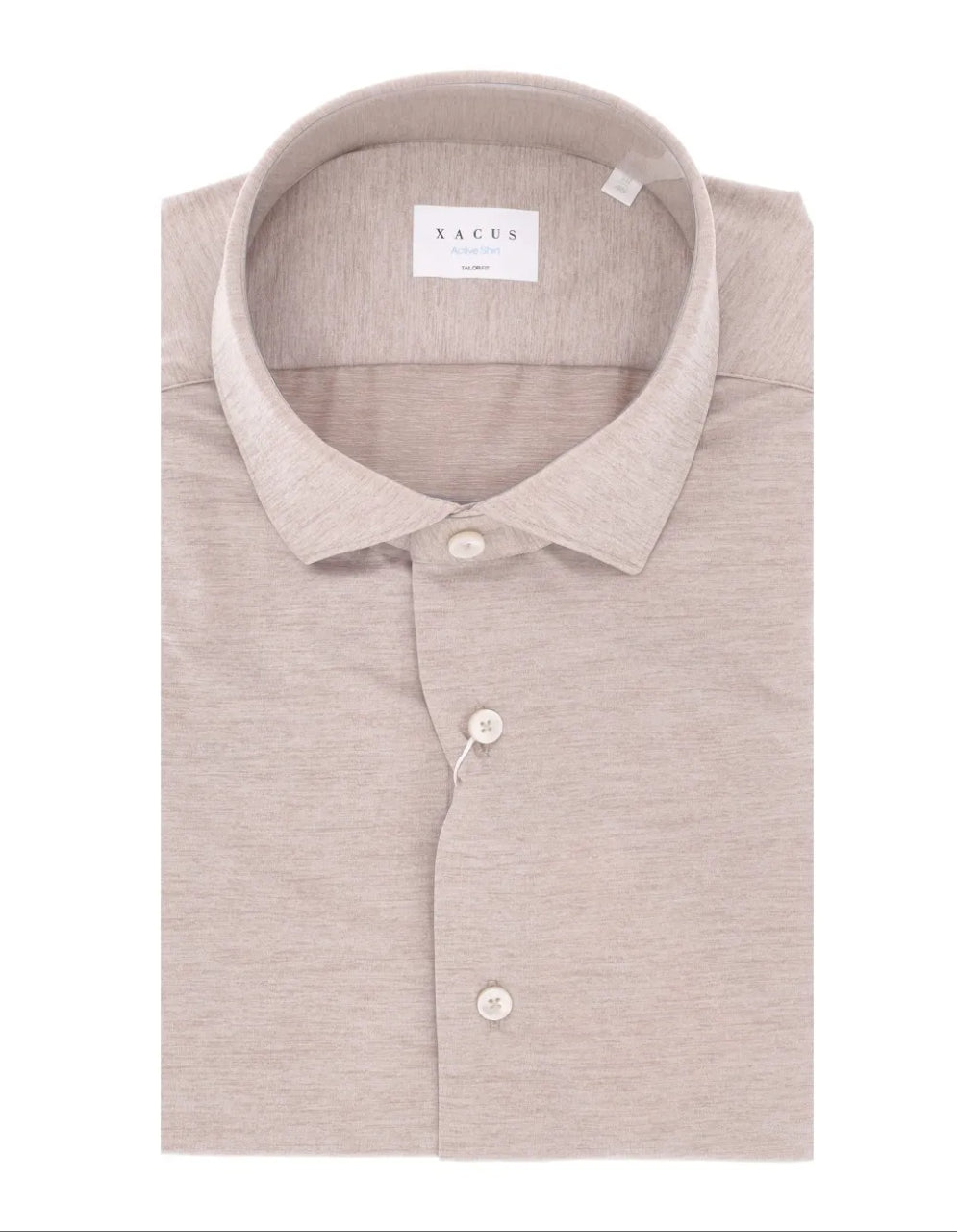 XACUS CAMICIA UOMO ACTIVE SHIRT EFFETTO JERSEY BEIGE CHIARO