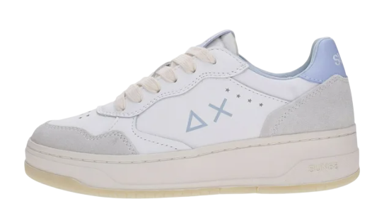 SUN68 SNEAKERS BASKET LOVE LADY BIANCO AZZURRO