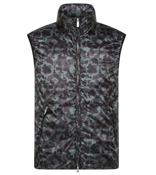 SUN68 JACKET GILET  RAIN NO SLV NEROE MILITARE