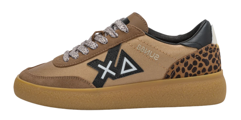 SUN68 SNEAKERS DONNA SALLY IN NYLON E SUEDE COLORE VOLPE