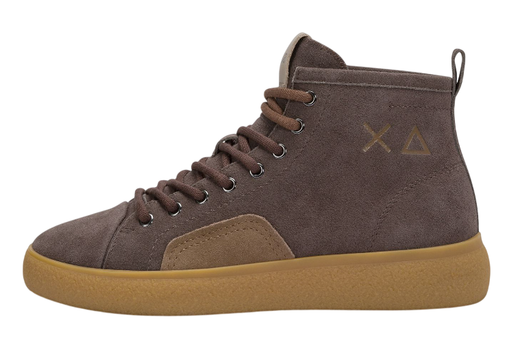 SUN68 SNEAKERS UOMO LUIS MID IN SUEDE MARRONE