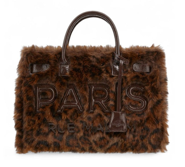 RUE MADAM PARIS TOTE BAG ALASKA FUR LEOPARD