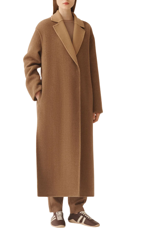 FABIANA FILIPPI CAPPOTTO IN DOUBLE CHEVRON SOFT MARONE