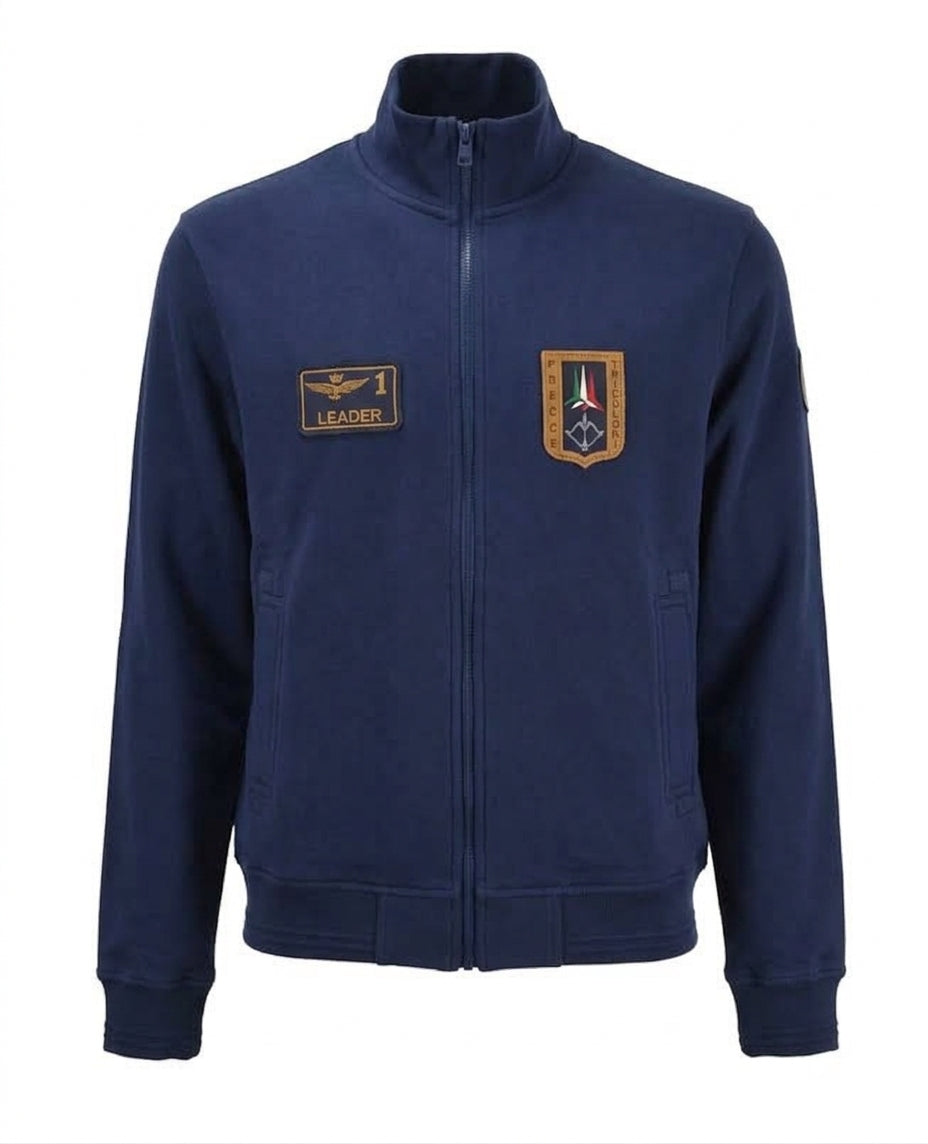 AERONAUTICA MILITARE FELPA FULL ZIP FRECCE TRICOLORI BLU NAVY