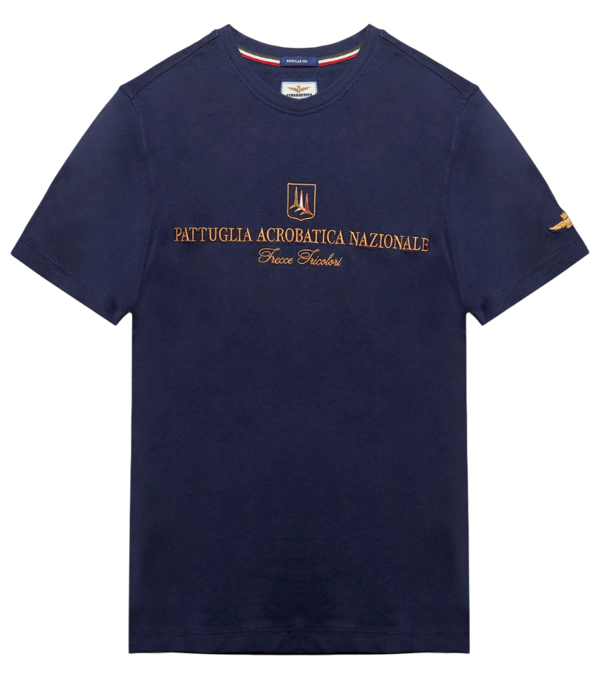 AERONAUTICA MILITARE T-SHIRT GIROCOLLO RICAMO P.A.N. BLU NAVY