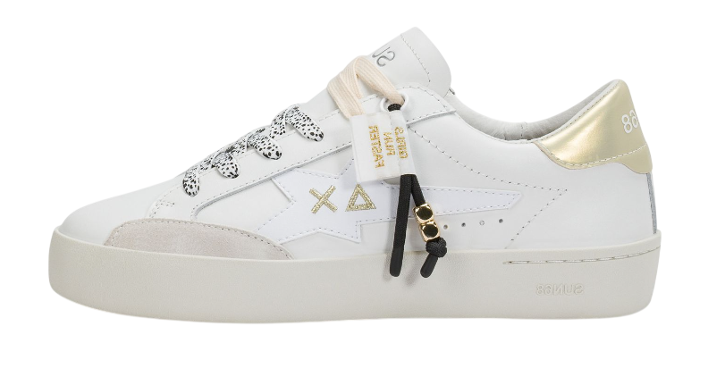 SUN68 SNEAKERS KATY LEATHER COLORE BIANCO