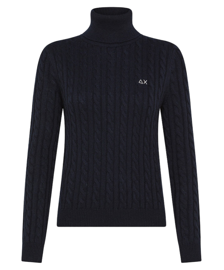 SUN68 MAGLIA DOLCEVITA TURTLE NECK COLORE BLU NAVY