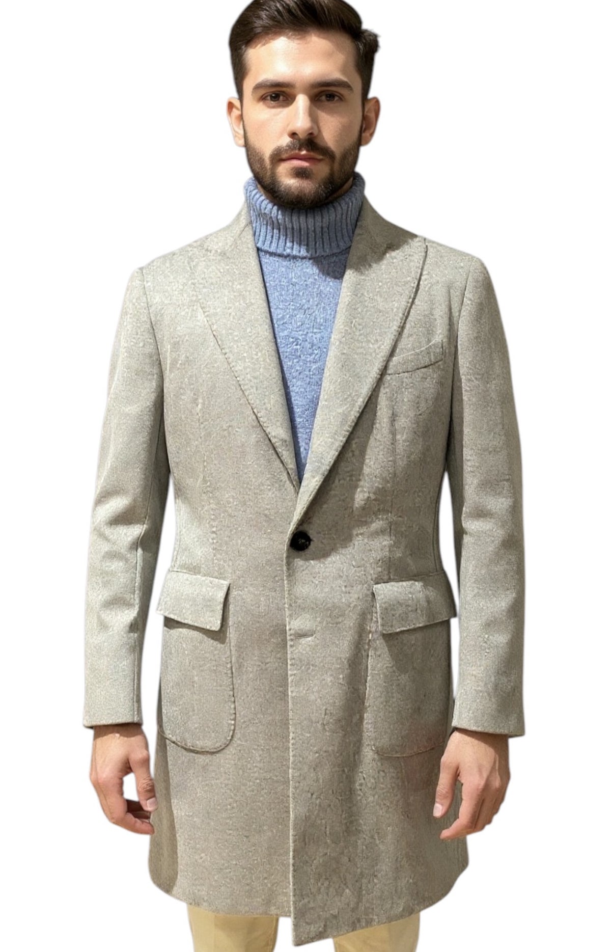 MARK MIDOR CAPPOTTO MONOPETTO SFODERATO GRIGIO