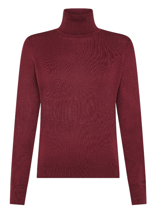 SUN68 DONNA DOLCEVITA IN FILATO DI MISTO LANA BORDEAUX