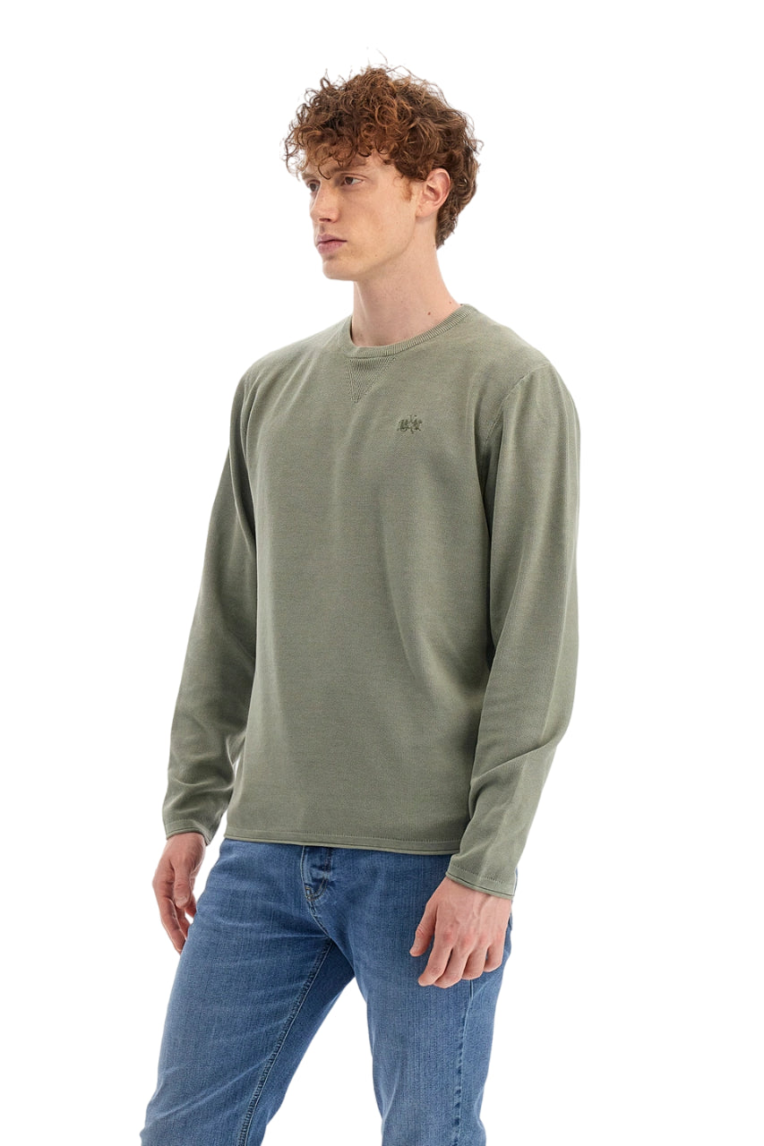 LA MARTINA PULLOVER REGULAR FIT IN COTONE YSMAL VERDE VETIVER