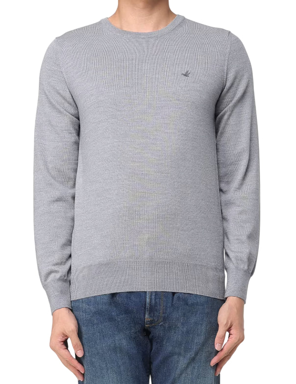 BROOKSFIELD MAGLIA CLASSICA GIROCOLLO COLORE FOG MELANGE