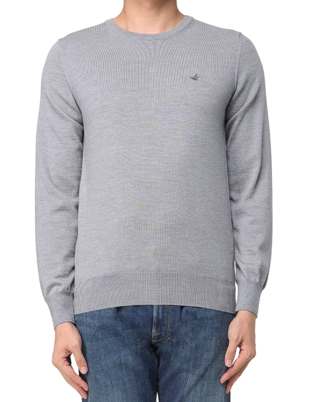 BROOKSFIELD MAGLIA CLASSICA GIROCOLLO COLORE FOG MELANGE