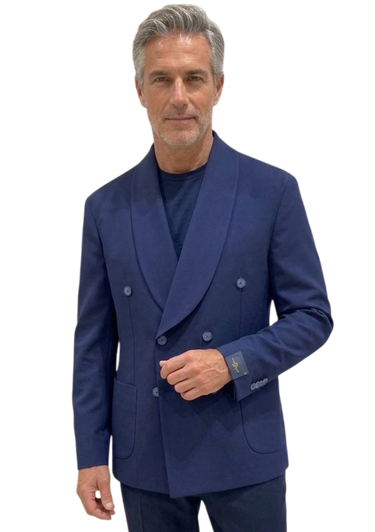 MARK MIDOR GIACCA DOPPIO PETTO SCIALLATO COLORE BLU