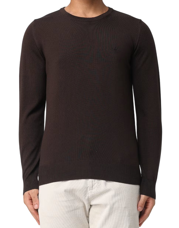 BROOKSFIELD MAGLIA CLASSICA GIROCOLLO COLORE CIOCCOLATO