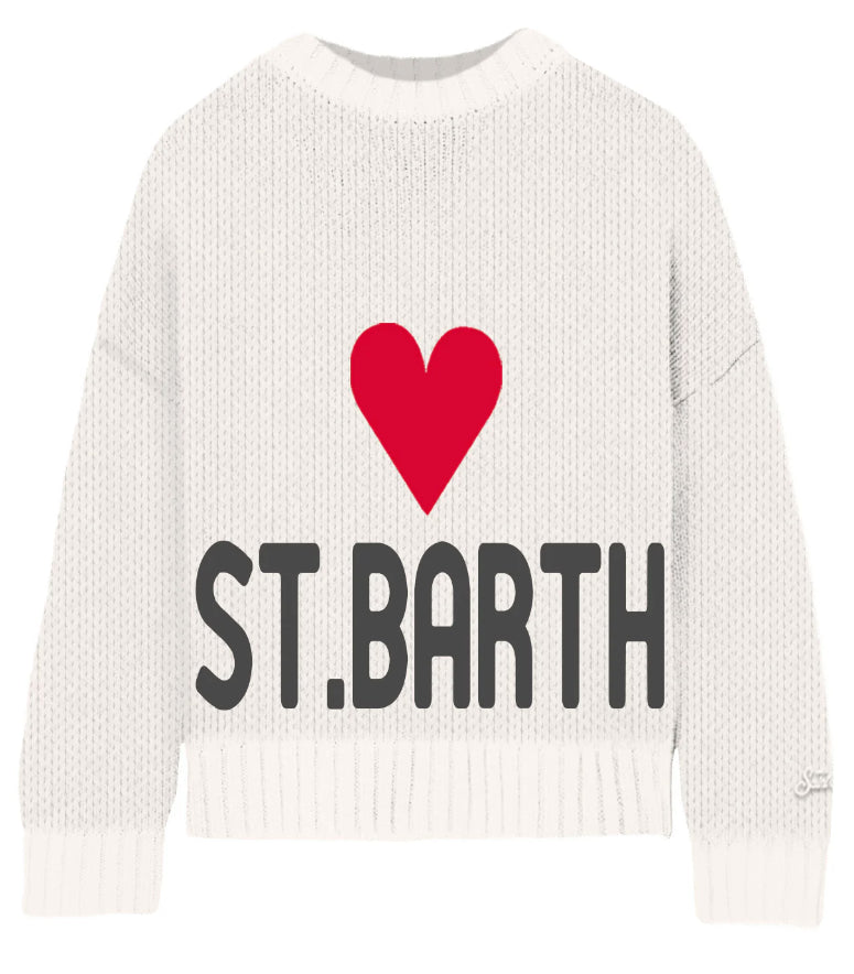 MC2 SAINT BARTH MAGLIONE BIANCO FAIR ISLE DA DONNA KYLA CON JACQUARD ST. BARTH