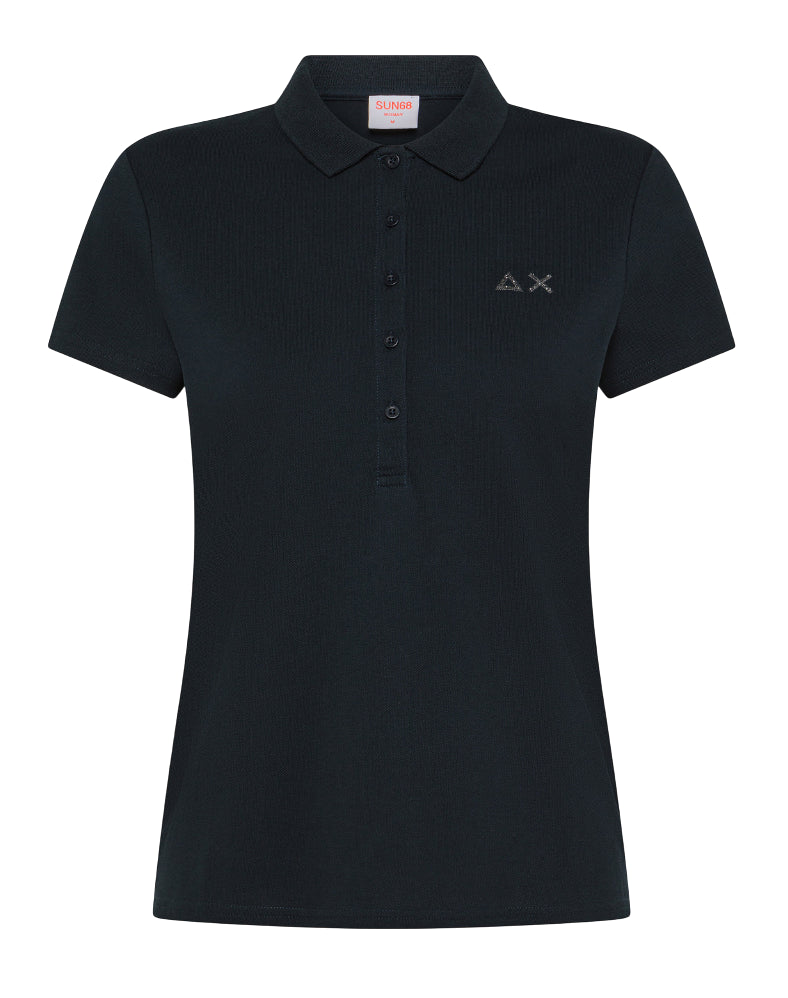 SUN68 MAGLIA POLO SOLID SLIM FIT NAVY BLUE