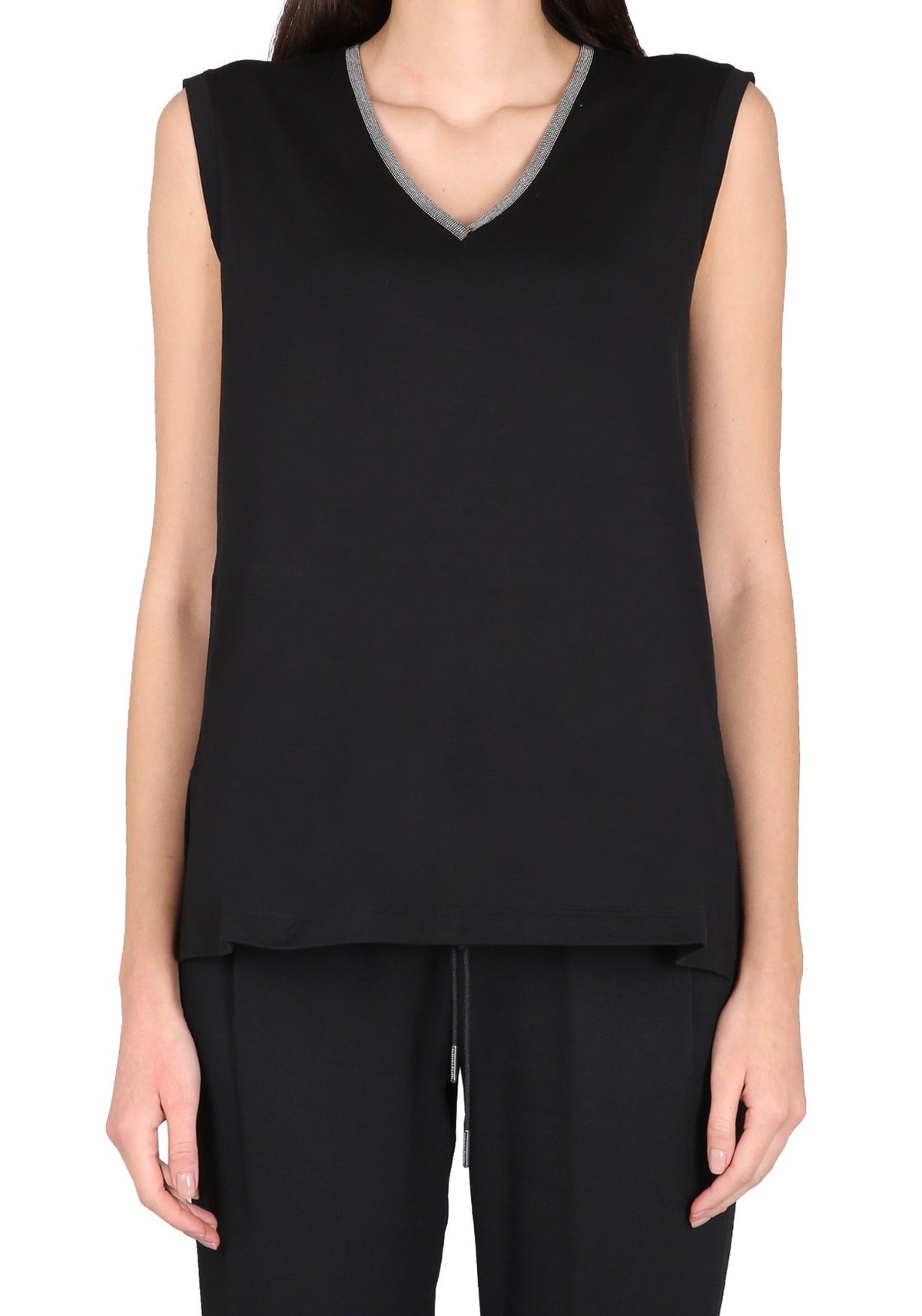 TOP IN COTONE NERO