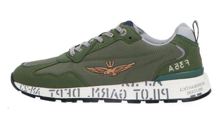 AERONAUTICA MILITARE SNEAKERS UOMO PILOT GARM VERDE SCURO