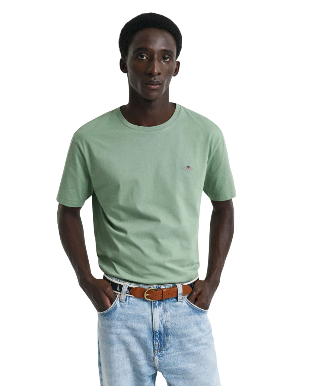 GANT T-SHIRT UOMO SHIELD REGULAR FIT KALAMATA GREEN
