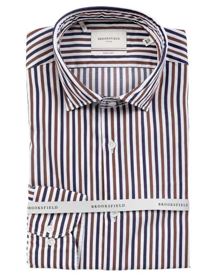 BROOKSFIELD CAMICIA UOMO IN COTONE A RIGHE