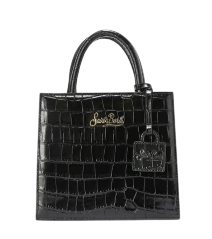 MC2 SAINT BARTH BORSA MINI SHOP NERA IN PELLE STAMPA COCCO