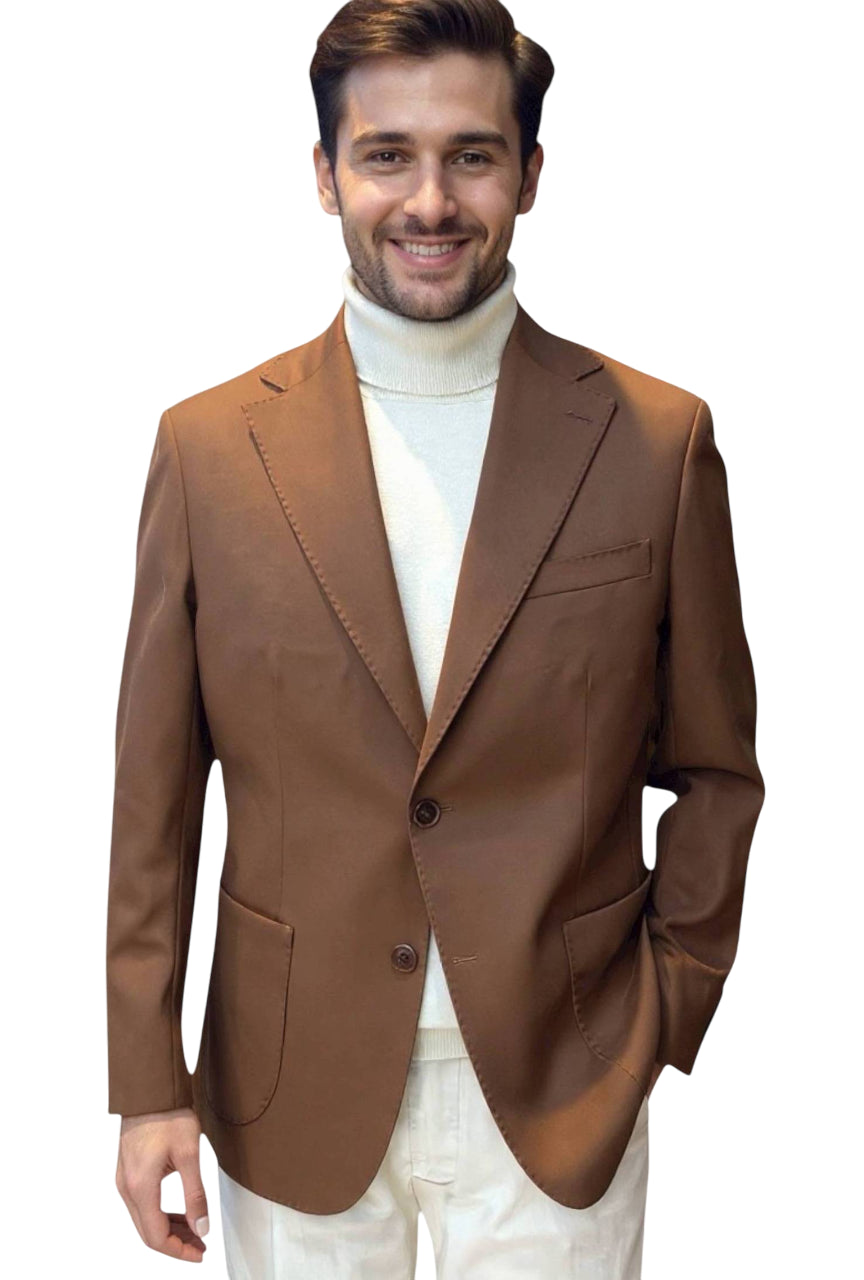 MARK MIDOR GIACCA J12 MONOPETTO IN MISTO LANA COLORE MARRONE