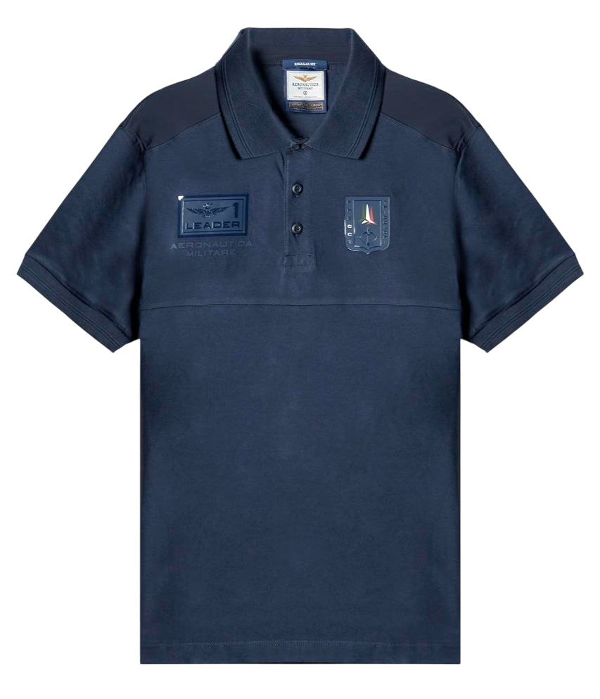 AERONAUTICA MILITARE POLO CON PATCH APPLICATE BLU NAVY