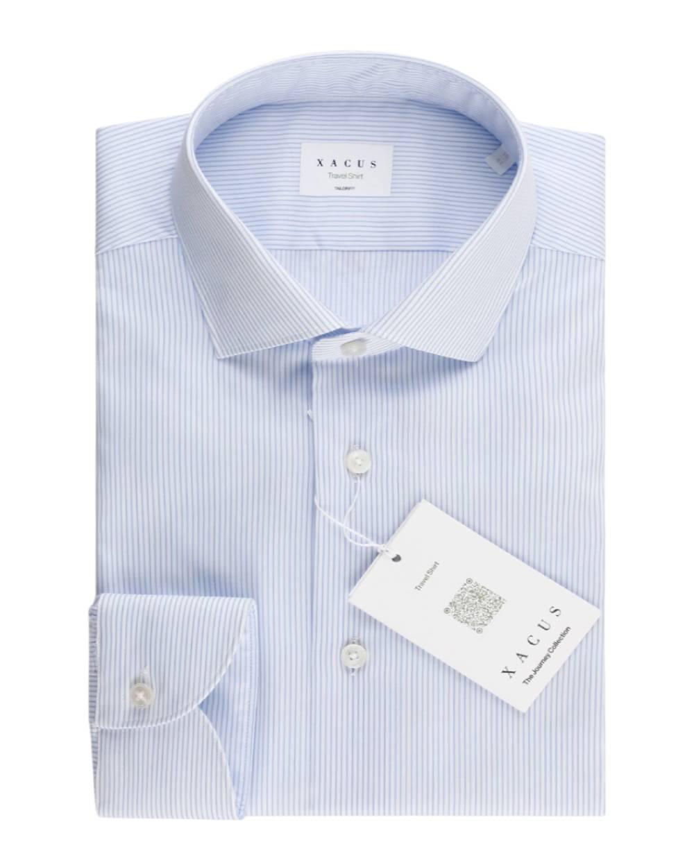 XACUS CAMICIA UOMO TRAVEL SHIRT TAILOR FIT A RIGHE SOTTILI
