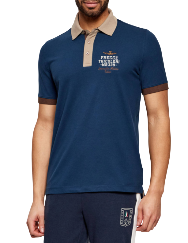 AERONAUTICA MILITARE POLO FRECCE TRICOLORI CON RICAMI TITAN AVIO