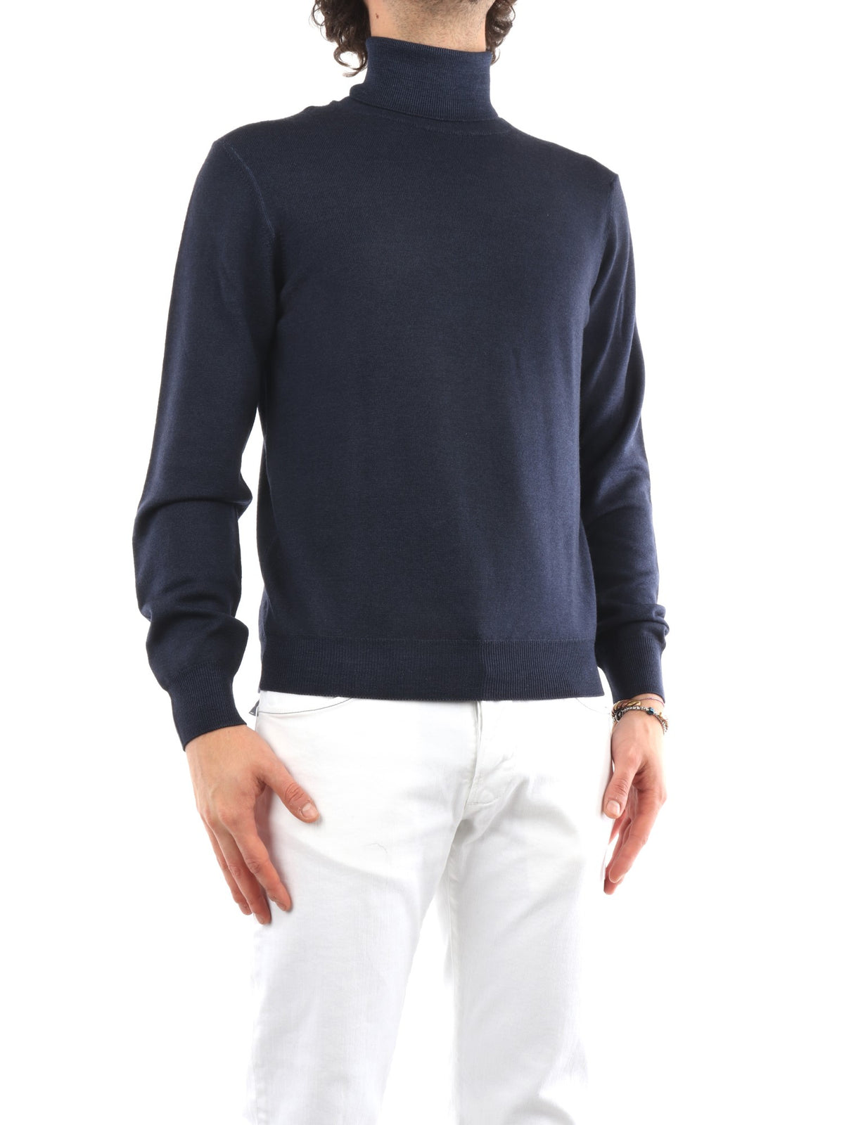 MARK MIDOR MAGLIONE ULTRAFINE A COLLO ALTO COLORE BLU