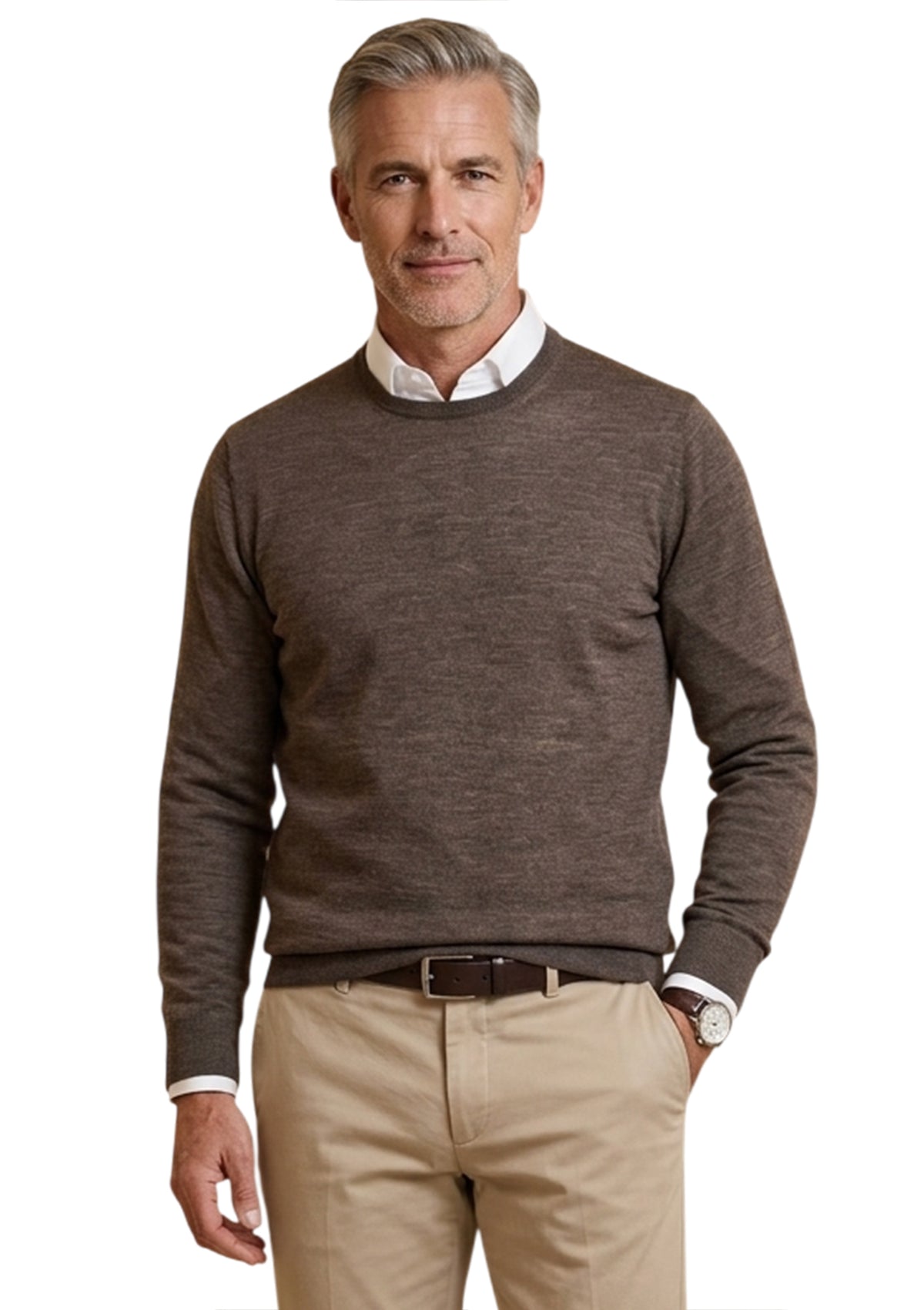 MARK MIDOR MAGLIA IN LANA M. CASHMERE E SETA COLORE NOCE