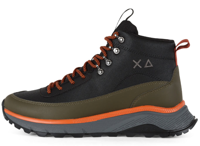 SUN68 SNEAKERS UOMO FIRE & CAMPING WINTER MID COLORE VERDE MUSCHIO