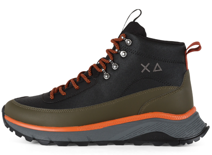 SUN68 SNEAKERS UOMO FIRE & CAMPING WINTER MID COLORE VERDE MUSCHIO