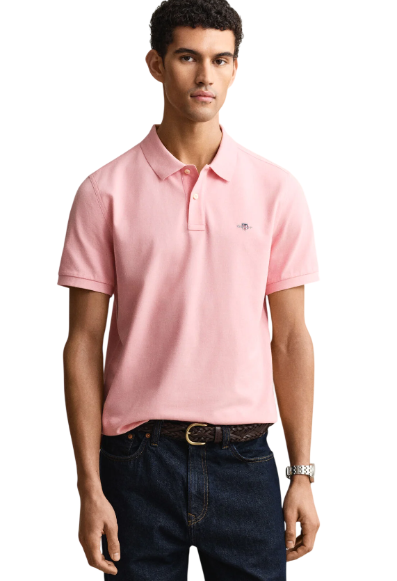 GANT POLO SHIELD PIQUE REGULAR FIT BUBBLEGUM PINK