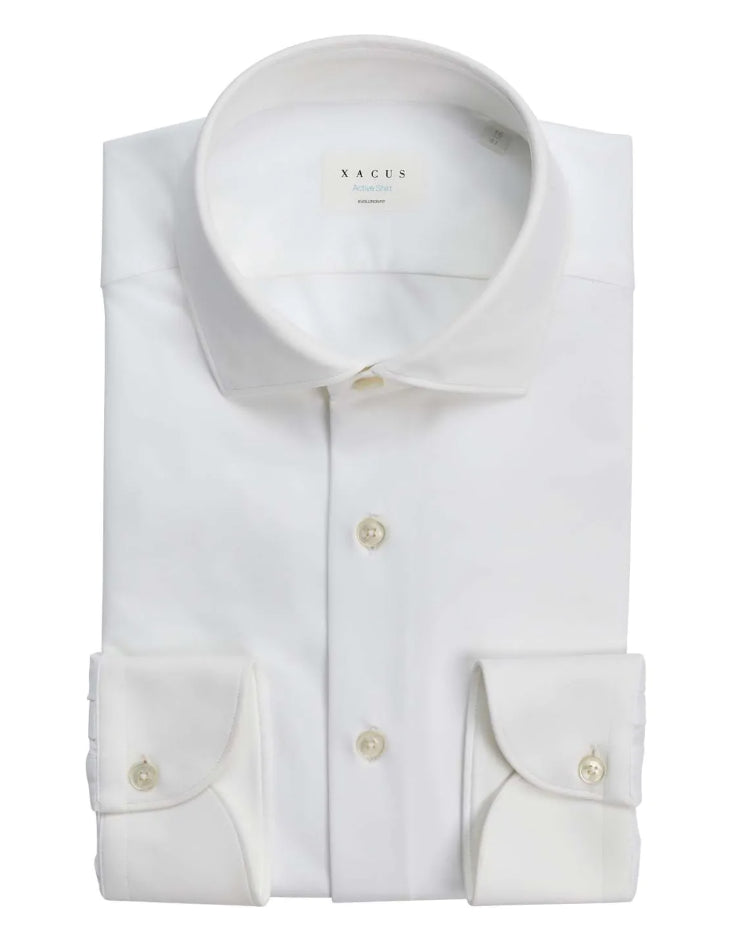 XACUS CAMICIA ACTIVE SHIRT TAILOR FIT LANA BIANCO
