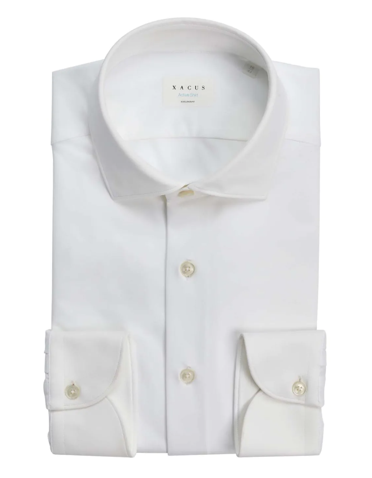 XACUS CAMICIA ACTIVE SHIRT TAILOR FIT LANA BIANCO