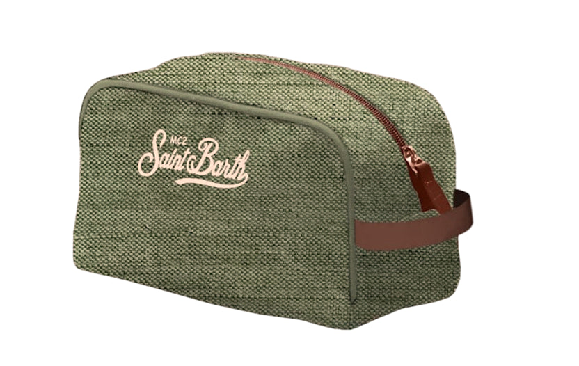 MC2 SAINT BARTH BORSELLO BEAUTYCASE WESTWOOD IN LINO VERDE MILITARE