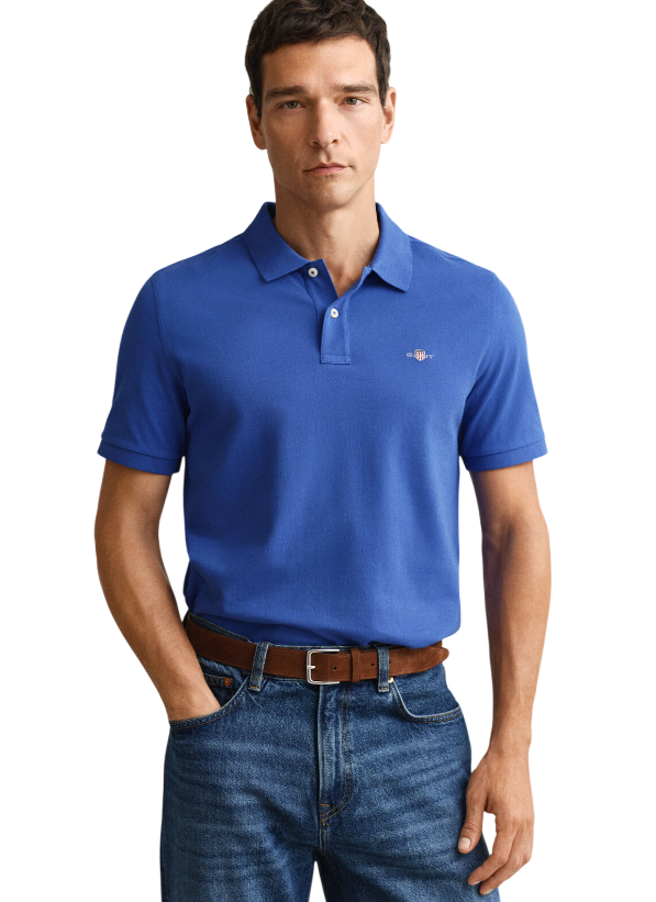 GANT POLO SHIELD PIQUE REGULAR FIT ROYAL BLUE