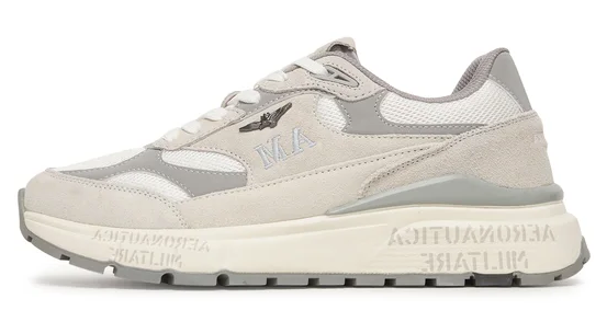AERONAUTICA MILITARE SNEAKERS RUNNING CON AQUILA TURRITA OFF WHITE