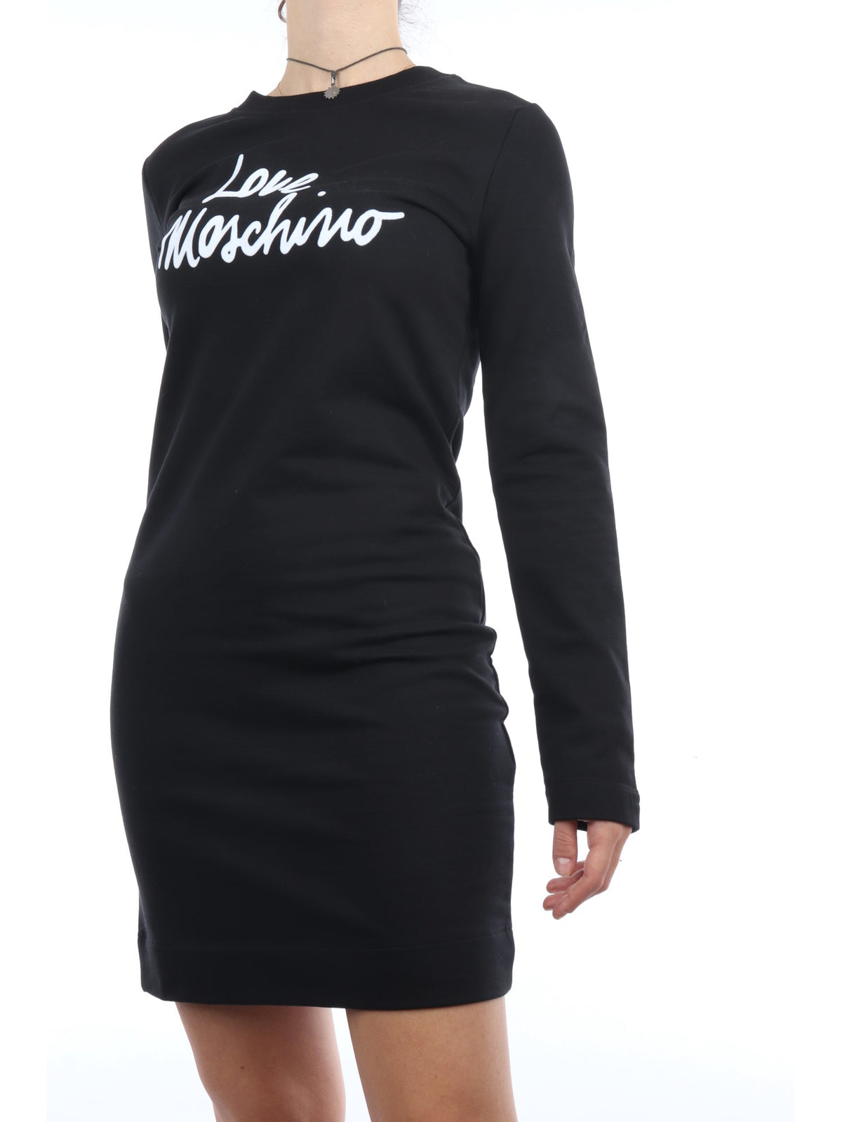 LOVE MOSCHINO ABITO CORTO IN PILE DI COTONE COLORE NERO