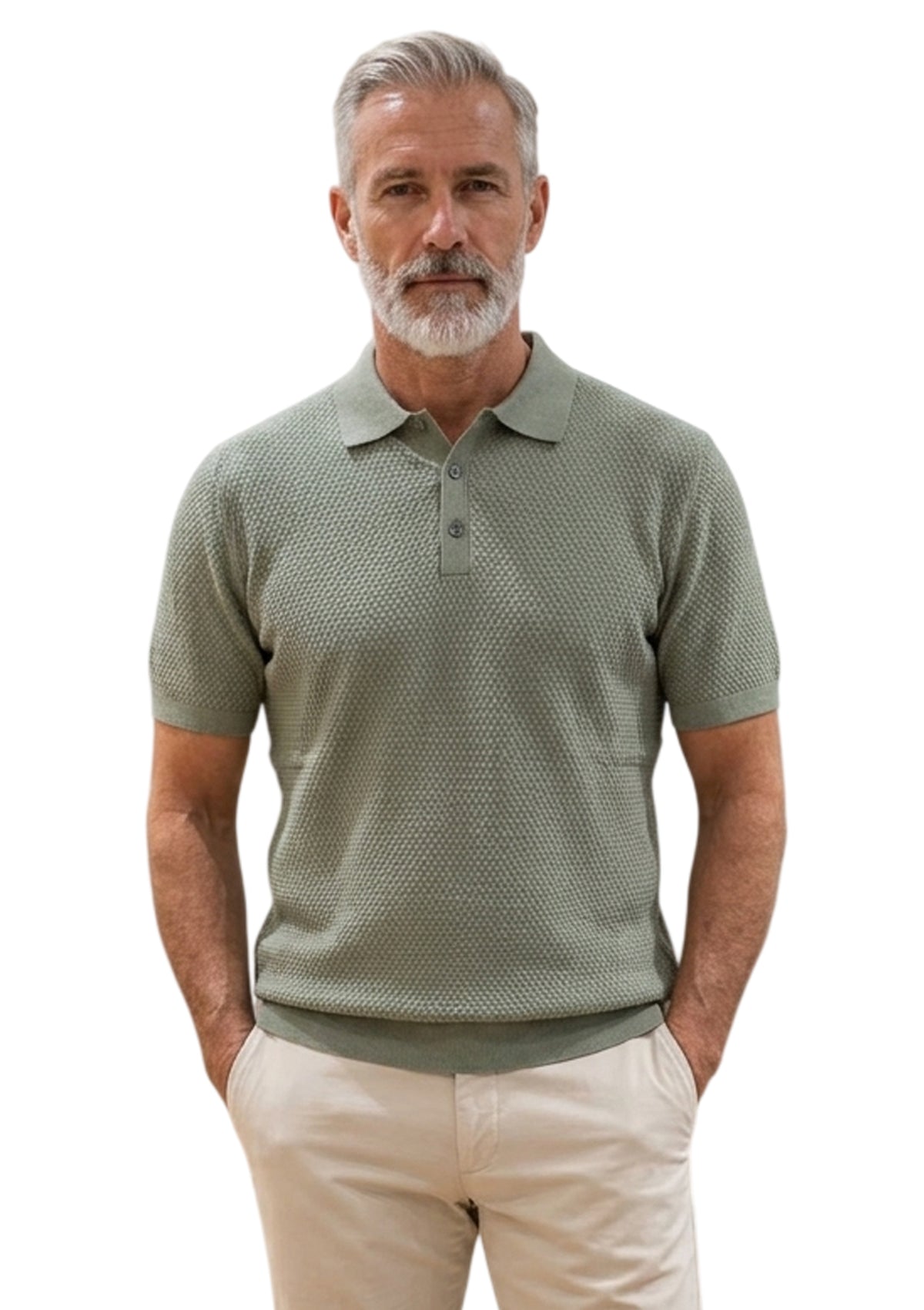 MARK MIDOR POLO IN COTTON CREPES COLORE SALVIA