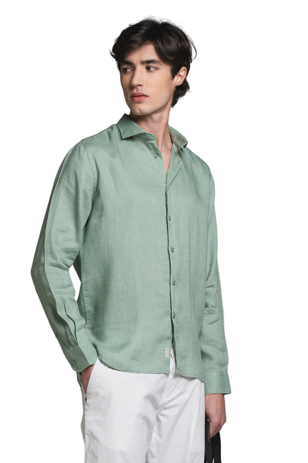 IMPURE CAMICIA IN LINO 100% COLORE VERDE ACQUA