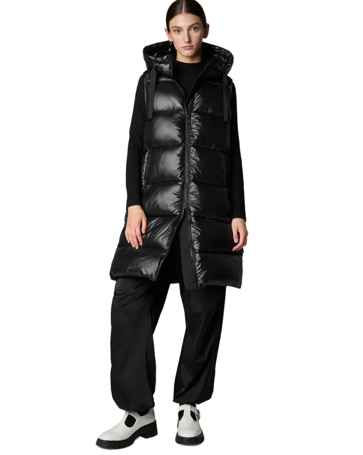 SAVE THE DUCK DONNA GILET CON CAPPUCCIO IRIA NERO