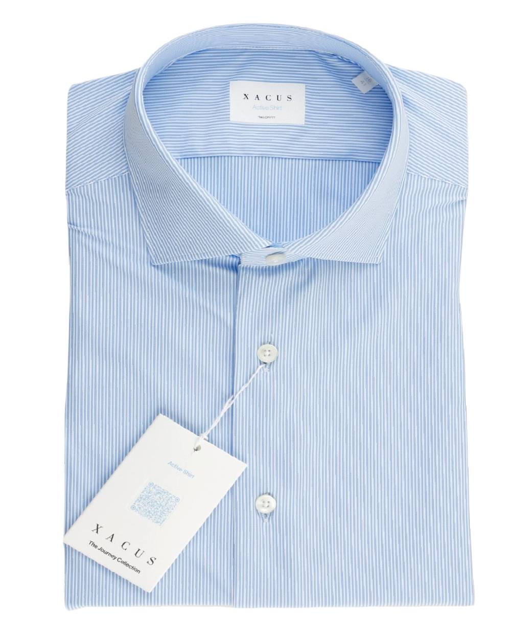 XACUS CAMICIA UOMO ACTIVE SHIRT TAILOR FIT RIGHE SOTTILI
