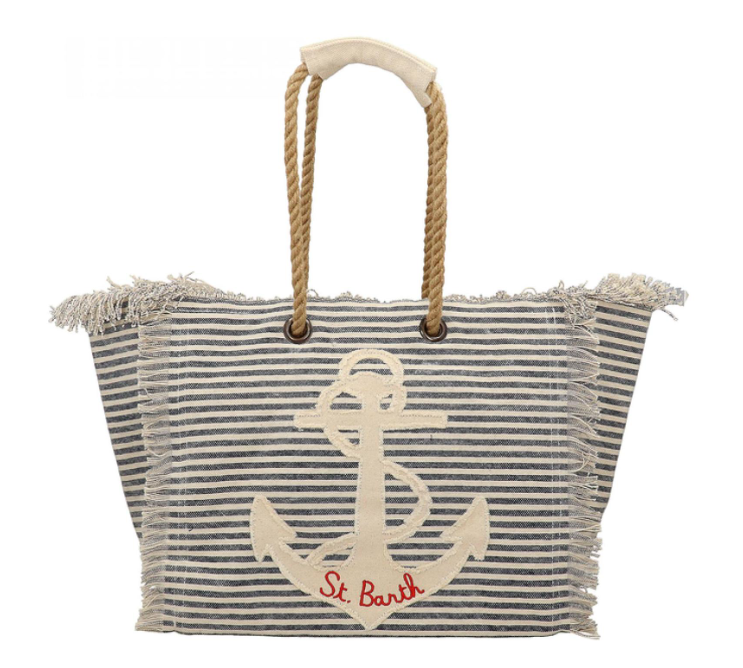 MC2 SAINT BARTH BORSA BEACH PATCH RIGHE BLU