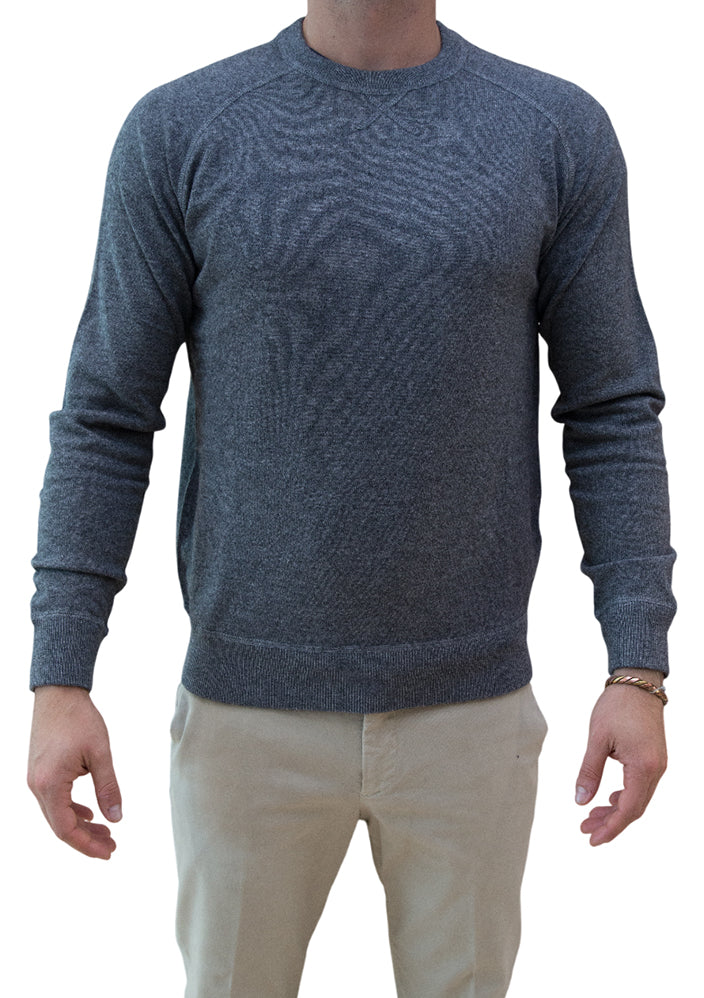 MARK MIDOR MAGLIA GIROCOLLO LANA E CASHMERE GRIGIO MEDIO