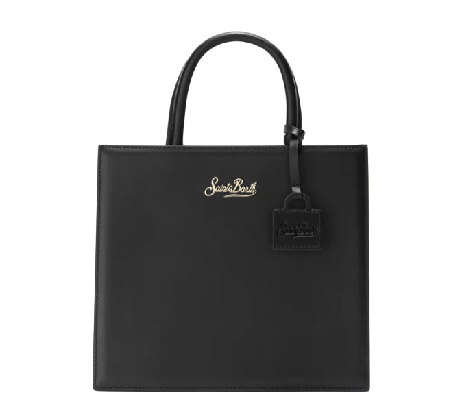 MC2 SAINT BARTH BORSA A MANO SHOP BAG MIDI IN PELLE NERA