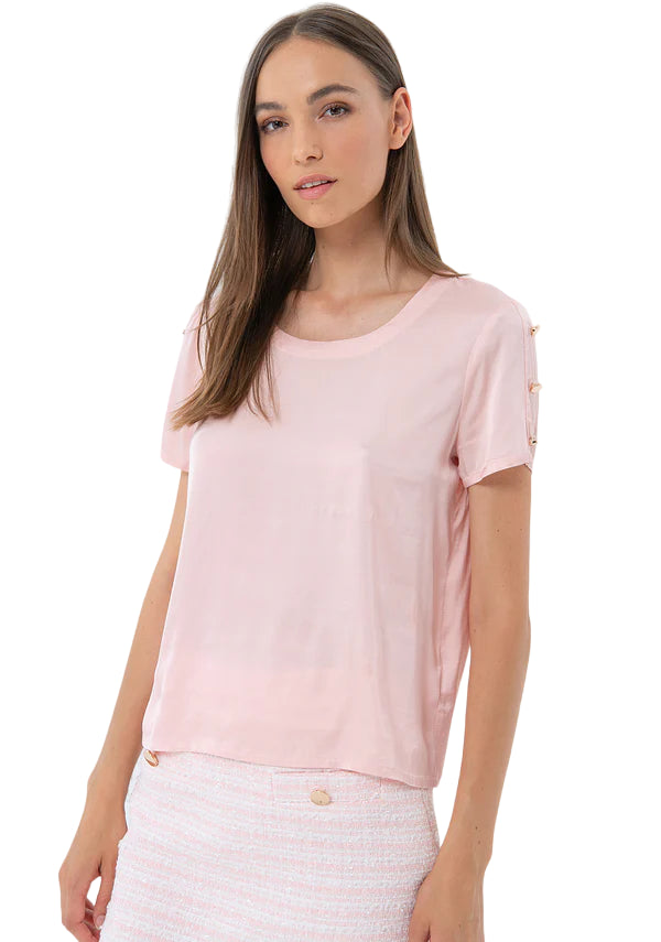 FRACOMINA BLUSA REGULAR GIROCOLLO LIGHT PINK